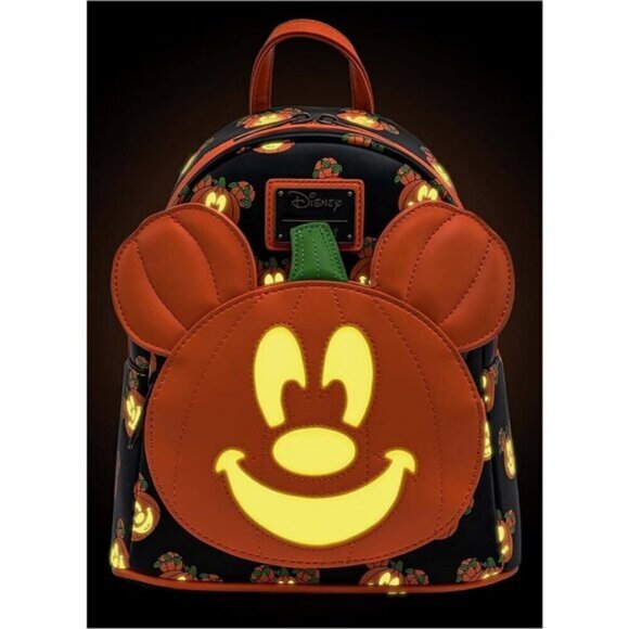 ?Womens Loungefly Disney Mickey-O-Lantern Double Strap Shoulder Bag Purse main image 4